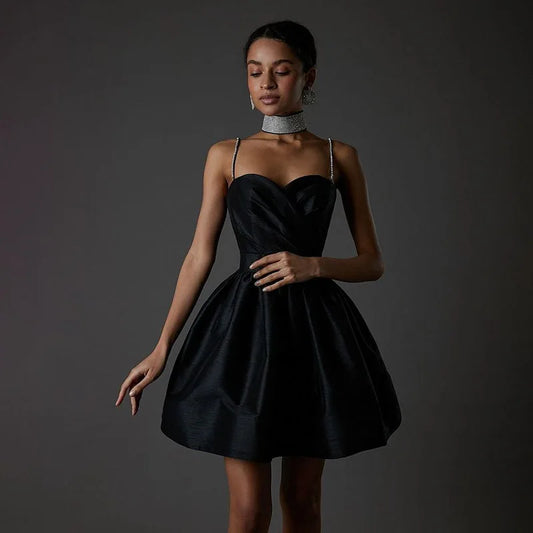 Evening Dresses: Women's Sleeveless Spaghetti Strap Mini Dress Ladies Y2k Retro