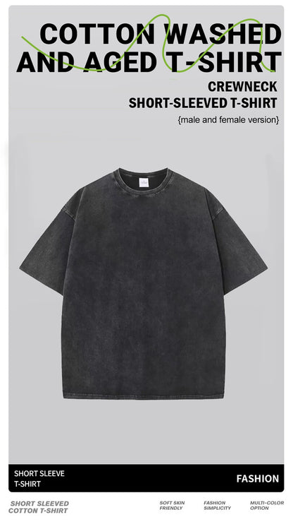 Social Skills Making New Friends Washed Retro Male Women T-Shirts Hip Hop Breathable Tops Casual T Shirt Oversized Cotton T-Shir