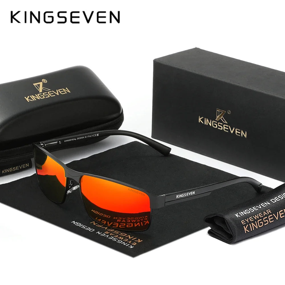 KINGSEVEN Men Polarized Sunglasses Driving UV400 High Quality Glasses Causal Rectangle Male Causal Fishing Outdoor Eyewear
