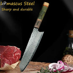 8 Inch Chef Knife 67 Layers VG10 Damascus Steel Kitchen Knives Stabilized Colored