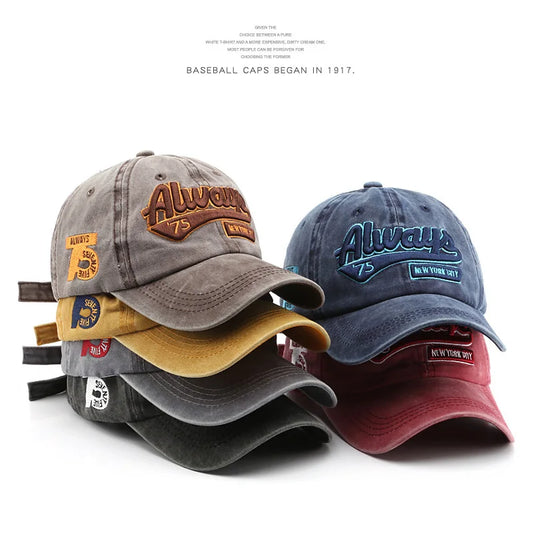 Women Men Baseball Cap Fashion Letter Embroidery Snapback Hat Vintage Washed
