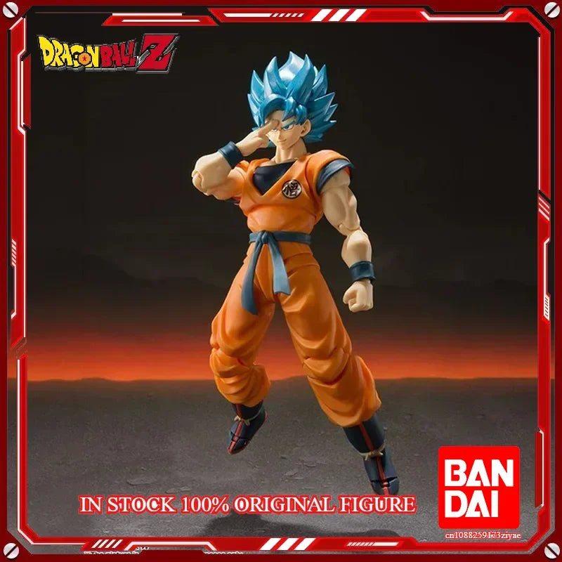 Original Bandai Dragon Ball Z S.H.Figuarts Super Saiyan God Blue Son Gokou SHF Son Goku Blue  Action Figure Model Toys