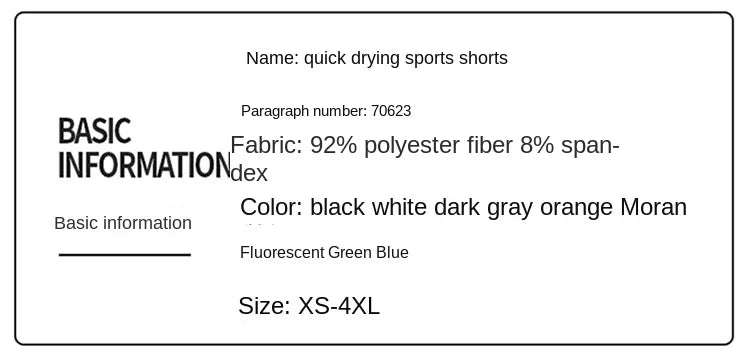 two pieces of sports shorts, men's and women's quick drying three point