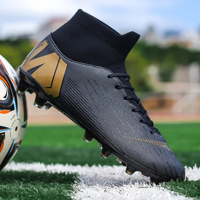Mens Football Cleats High Ankle Football Shoes Long Spikes Outdoor Sports Soccer