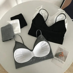 Women's Sports Bra Set Underwear Bra Korean Style Push Up No Steel Ring Bra