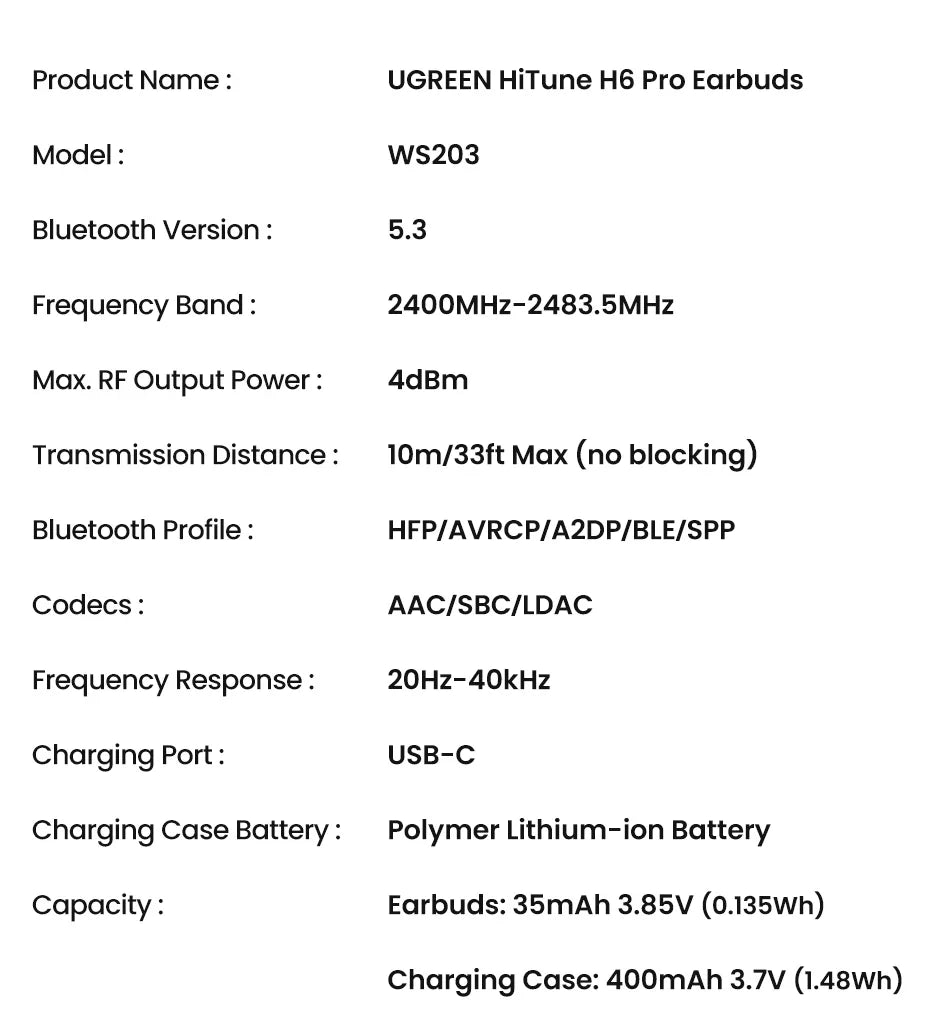 UGREEN Wireless Bluetooth Earphones Semi-Open ANC Adaptive Active Noise Cancelling Earbuds LDAC Hi-Res Audio Headphones Headset