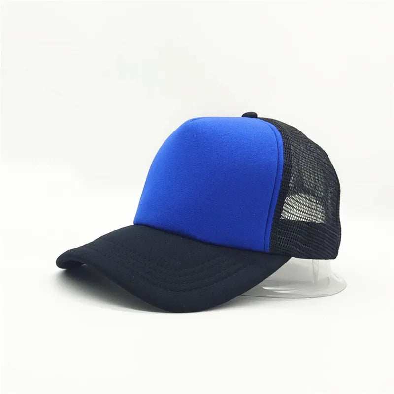 50 Color Unisex SummerTrucker Hat For Adult Net Baseball Cap Men Women Polyester Blank Mesh Adjustable Sun Hat Visor