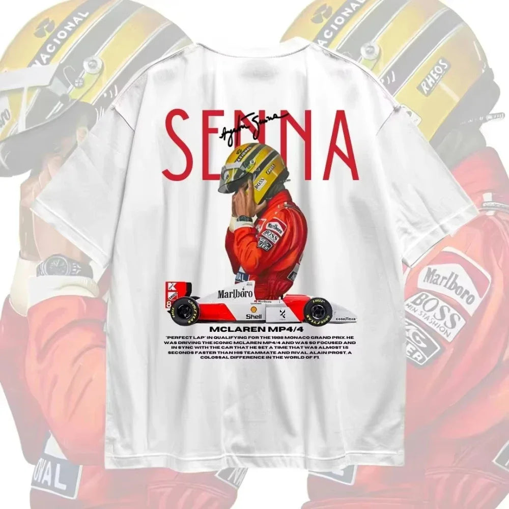 2025 Ayrton Senna Formula 1 Graphic T Shirts Gym Women T-shirts Man T-shirts for Mens Clothing Y2k Liam Payne Unisex Tops Tees