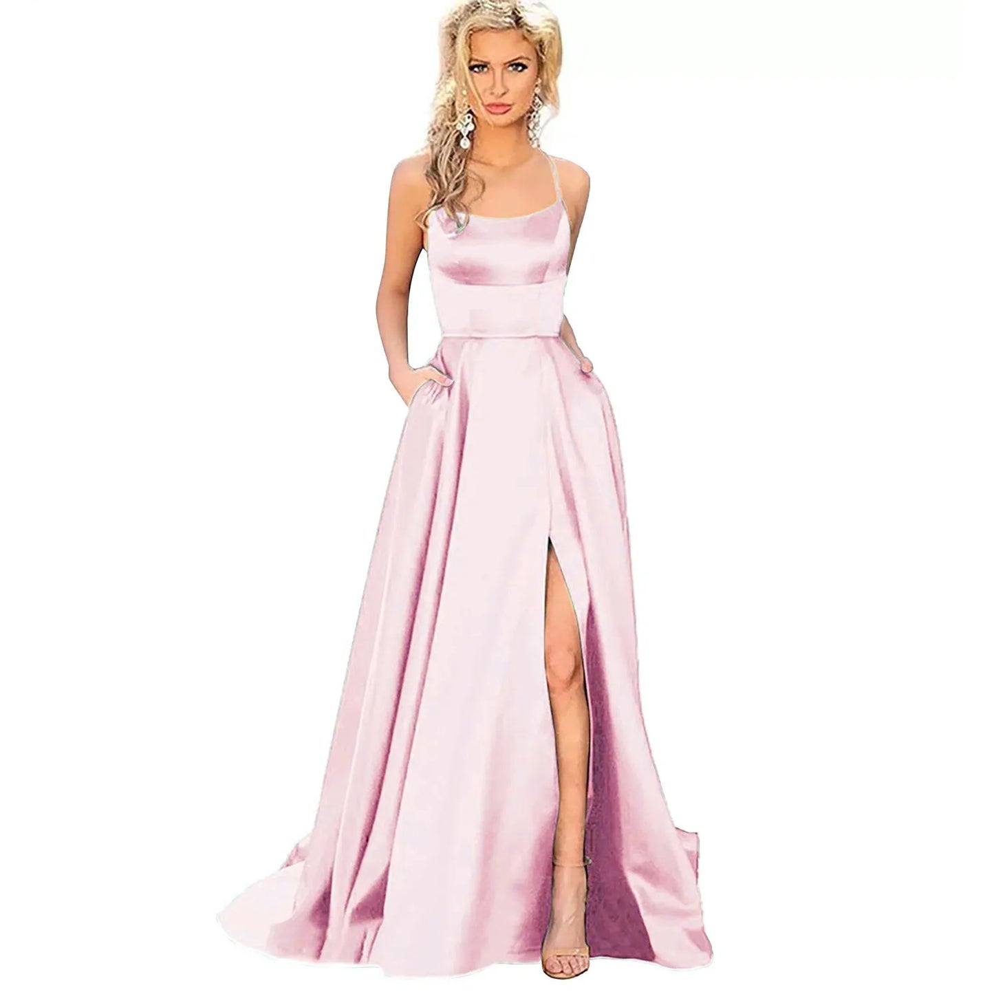 Evening wear Dresses: Ladies Halter Backless Long Female Elegant Formal Dresses