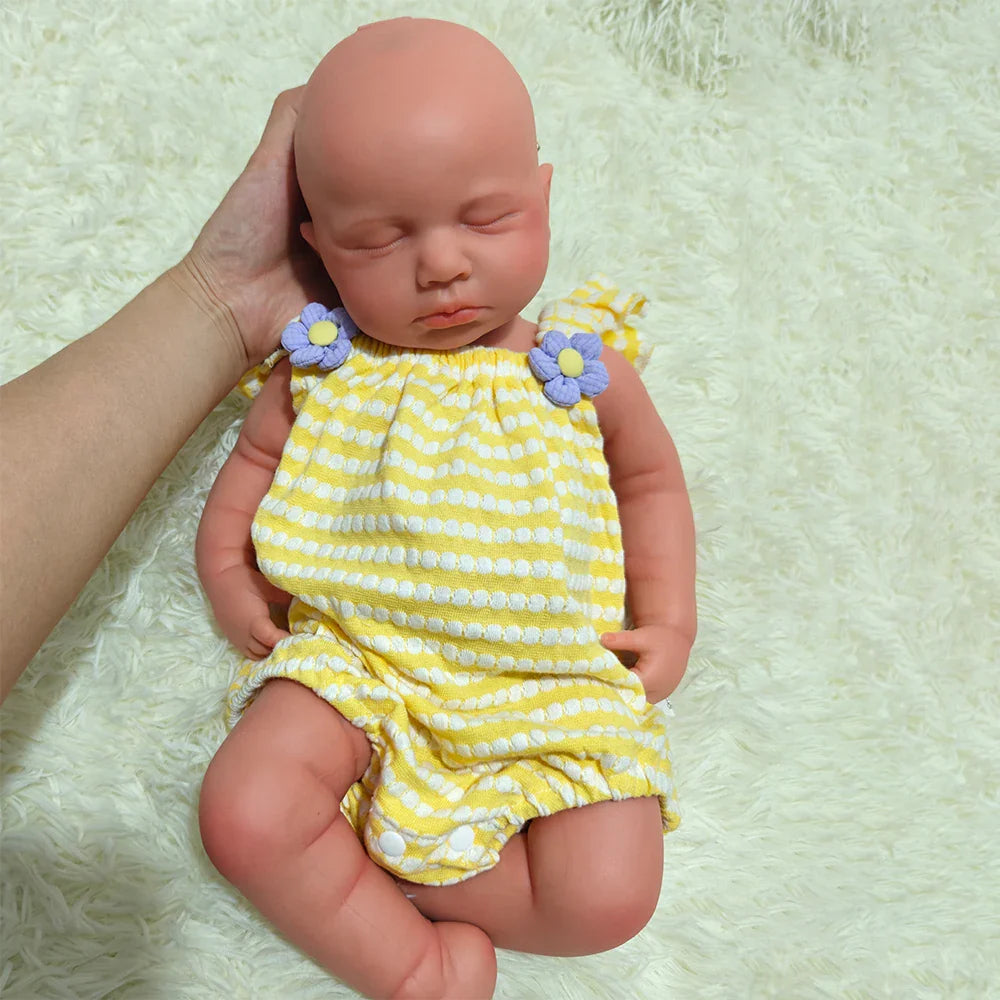 Full Body Silicone Reborn Baby Girl Loulou 20Inch 1:1 Lifelike Silicone Bebe Washable Newborn Dolls for Kids Teaching
