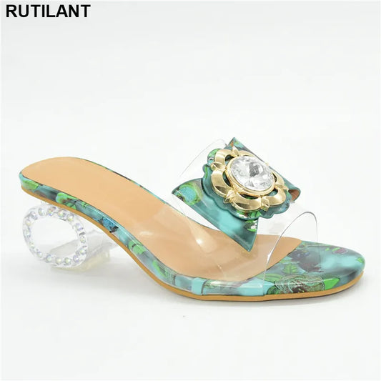 Green Color Shoes for Women Sandals Fashion Women