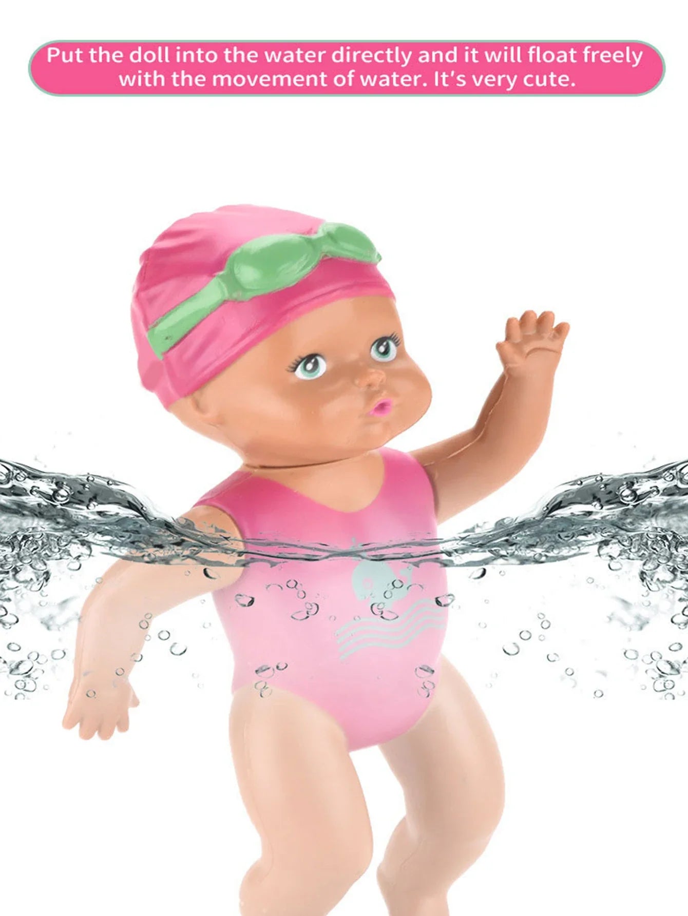 1pcs 6 Inch Mini Swimming Doll Kids Bathroom Bath Toy Baby Bathtub Toy on chain automatic Swimming Little Doll