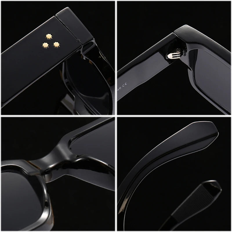 Men Sunglasses Vintage Punk Gradient Women Trending Dark Green Sunglasses
