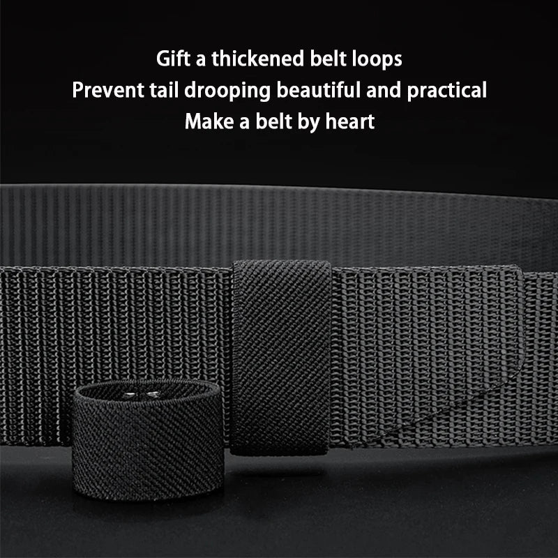 Fashion Men's Belt, Alloy Automatic Buckle, Canvas Belt, Sports Belt, Large Size 110-160cm Can Cut Belt, Men's Automatic Belt