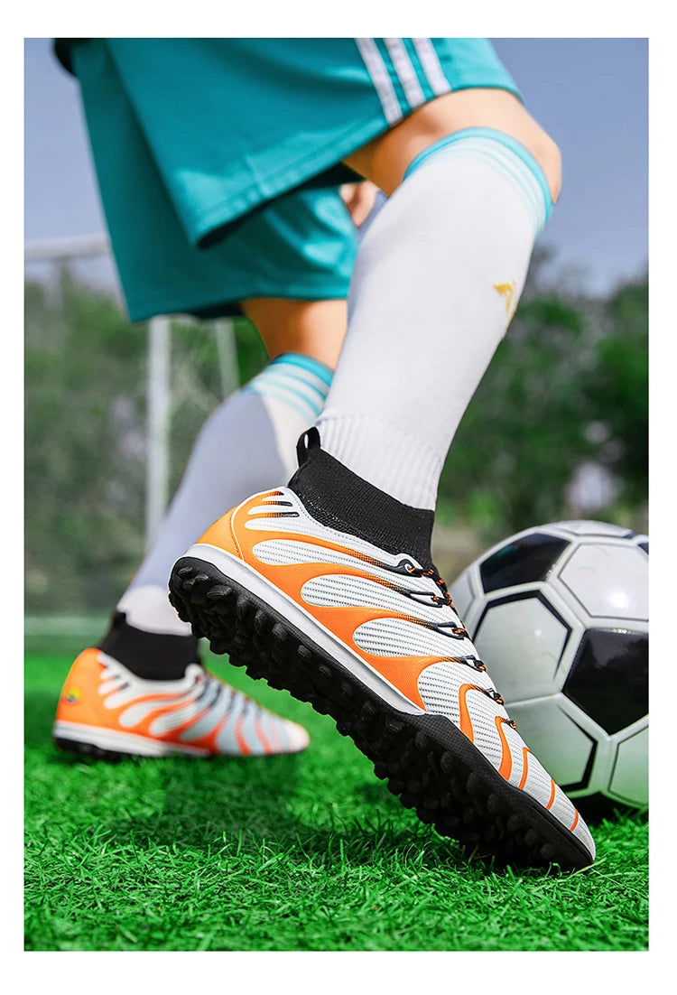 Soccer Cleats Men Sneakers Soccer Shoes Breathable Adult Kids TF/FG Football Boots