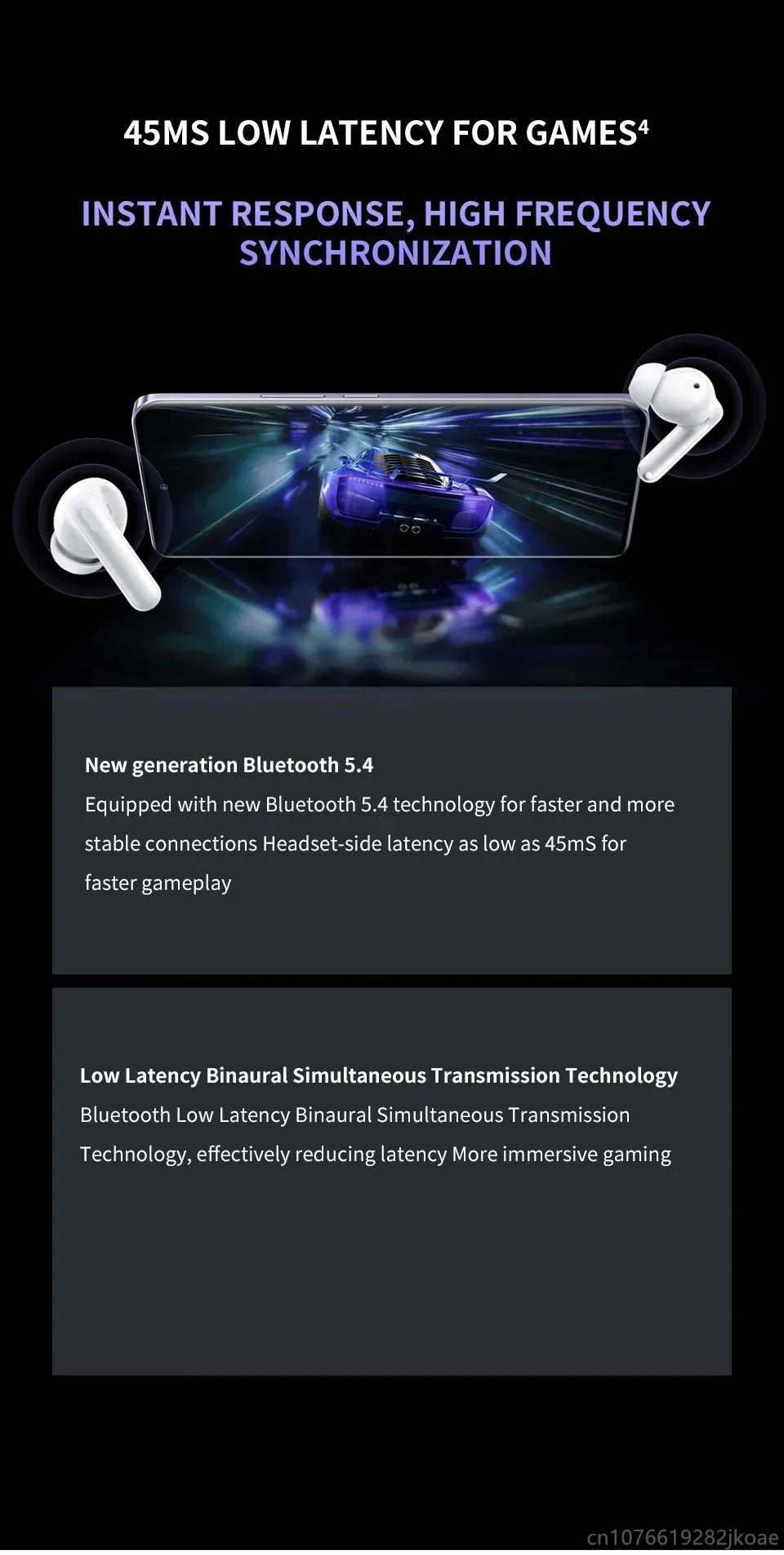 realme Buds T310 Earphones 46dB Active Noise Cancelling HiFi Wireless Headphones Bluetooth 5.4 Game Music Headset Long Standby