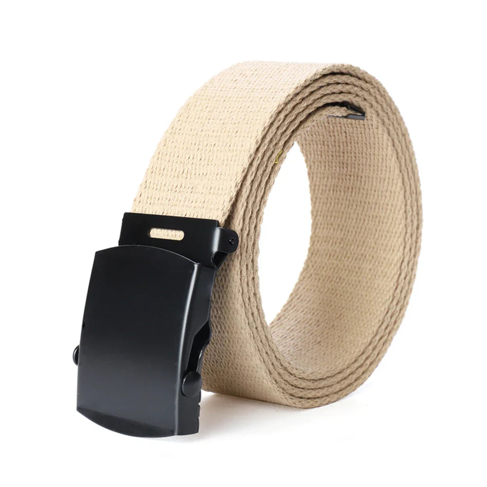 New Unisex Automatic Buckle Fashion Nylon Belt Classic Popular Casual Light Practical Woven Smooth Women Men Canvas Belt 3.8cm