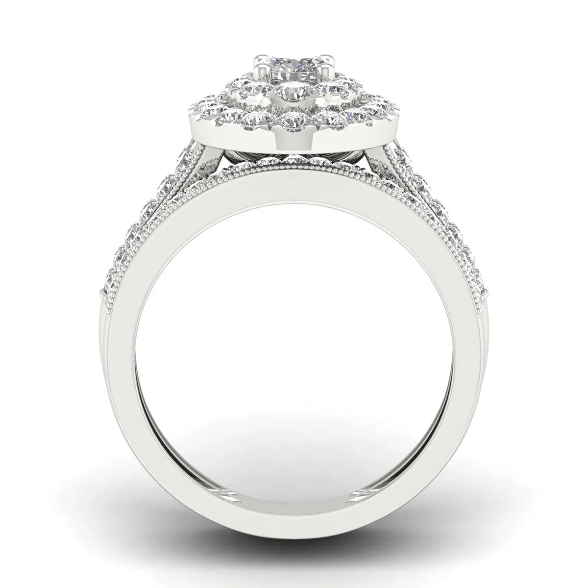 Luxury Fancy Engagement Moissanite Rings 2 Piece Solid Sterling Silver 925 Wedding Jewelry For Woman Diamond Girl Gift Certified