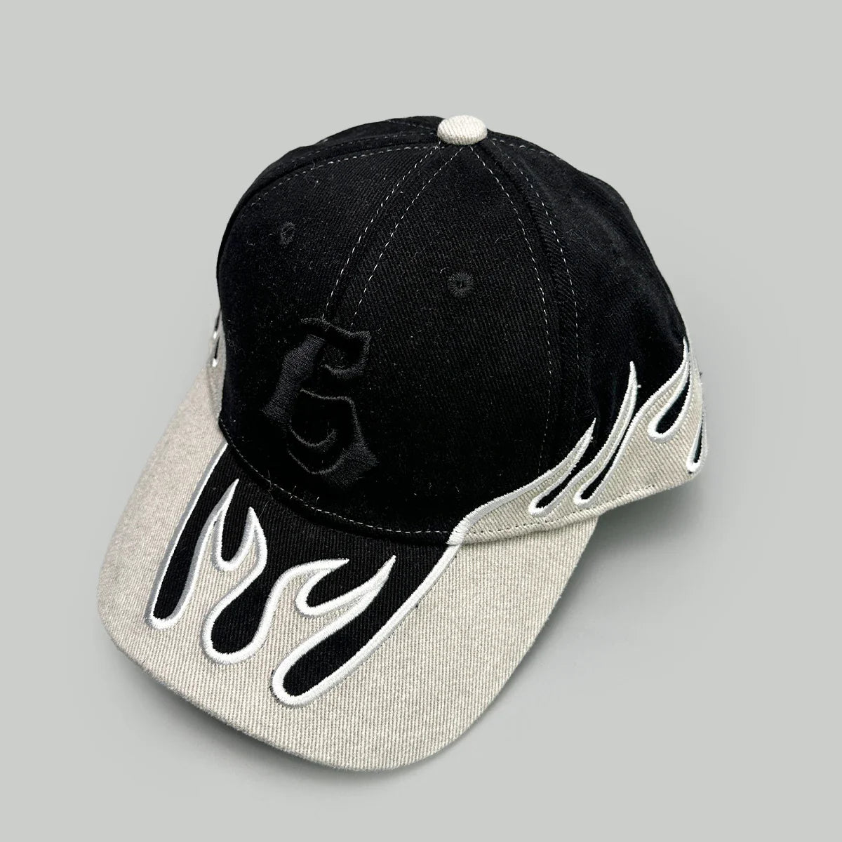 Niche Hip Hop Letter Flame Flag Baseball Hats New Unisex Sunshade Personal Versatile Color Block Fashion Retro ins Peaked Caps