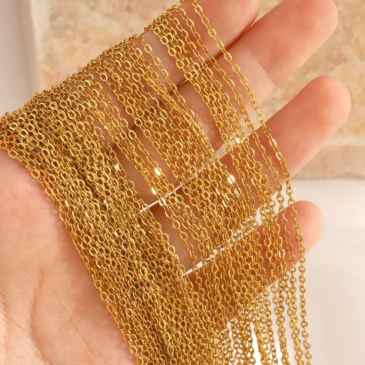LUXUKISSKIDS Stainless Steel Chains Necklace Woman 10pcs/lot Bulk Wholesale DIY Rolo 2mm Chain No Fade Choker For Jewelry Making