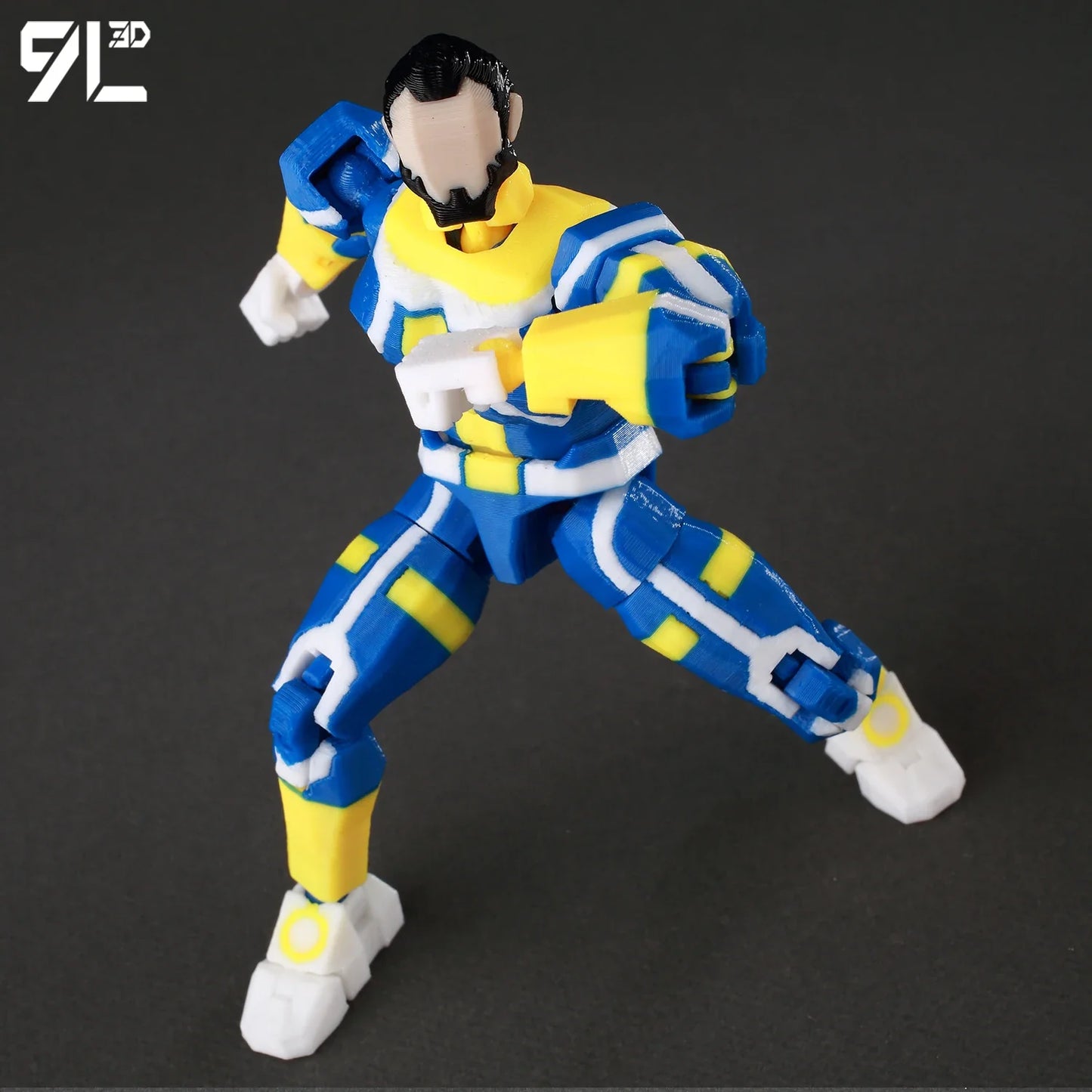 9L3D Lucky13 Invincible IMMORTAL Action Figure Dummy13 BlueYellow Suit T13 Multi-Jointed 3D Printed Collectible Toys Titan13