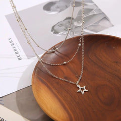 Temperament Lovely Atmosphere Star Moon Popular Lady Necklace Set For Women