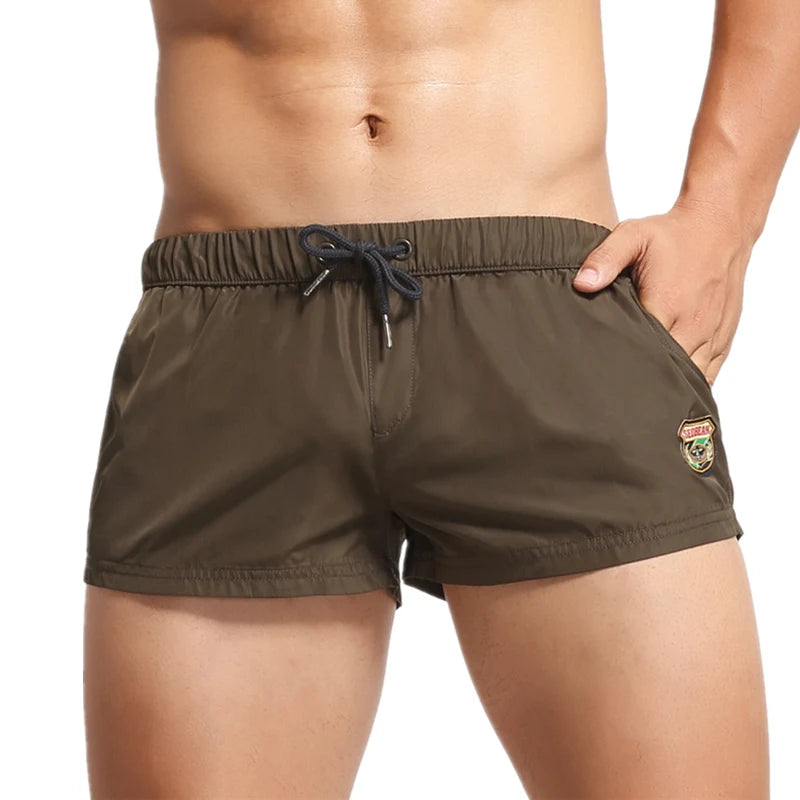 SEOBEAN Men's Summer Beach Shorts Swimwear Trunks Board Short Pants Male Gym Shorts Swim Surf Fitness Quick Dry Shorts