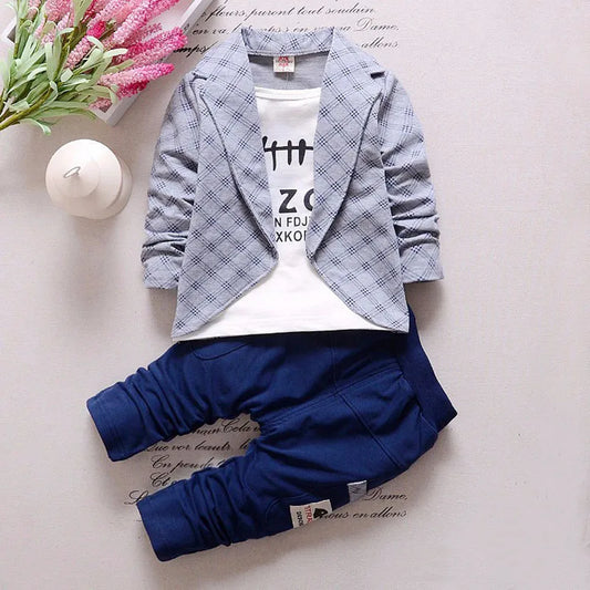 Kid Boy Clothes Gentleman Boy Outfit Children Clothing Long Sleeve Shirt+Pant 2Pcs/Set Baby Outerwear Infant Tracksuit A1274