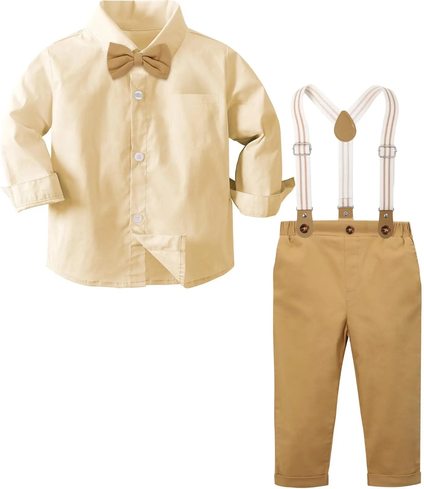 Suspenders Outfits Baby Boys Formal Clothing Sets Wedding Ring Bearer Clothes Kids Plaid Solid Suit Toddler Birthday Pants Set