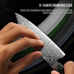 Grandsharp 5.5 inch Japanese Bunka Kitchen Knife 67 Layers Damascus Steel Chef