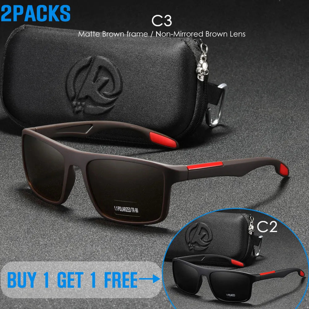 KDEAM Rectangular Ultra Light Sports Sunglasses Men Polarized TAC 1.1mm Thickness Lens Driving Sun Glasses Women Cat.3