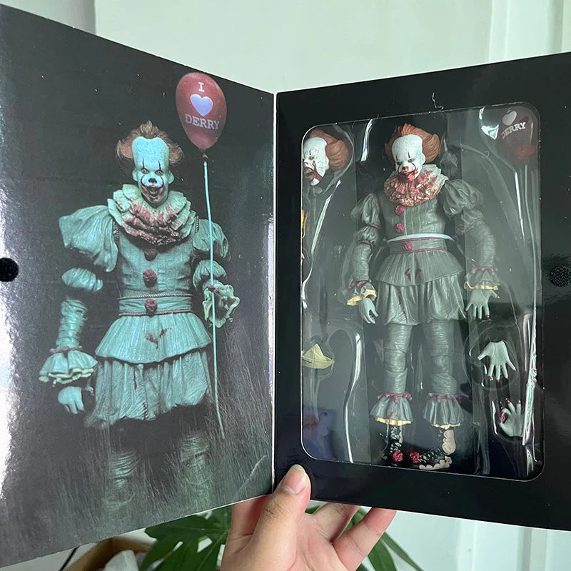 NECA Pennywise Joker Action Figure Toy Doll Horror Halloween Christmas Gift 18cm Bookshelf Ornament