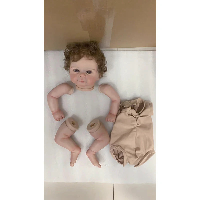 19inches Already Painted Reborn Doll Kits Juliette with Many Details Veins Unassembled Doll Parts with Cloth Body and Eyes