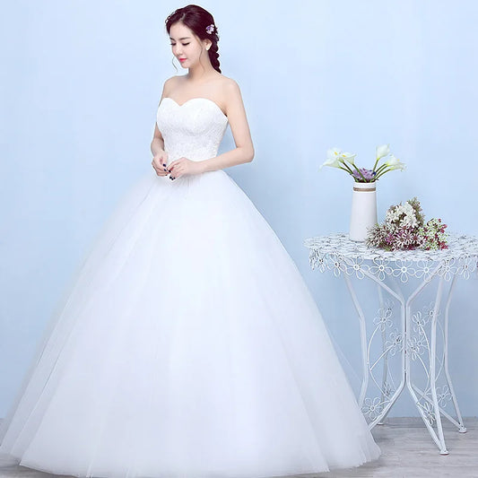 White Bridesmaid Dresses: Ball Gown Women Wedding Dresses Tulle Bridal Gowns