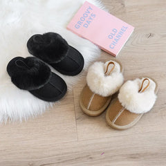 Winter Simple Japanese Woolen Elastic Band Slippers for Boys