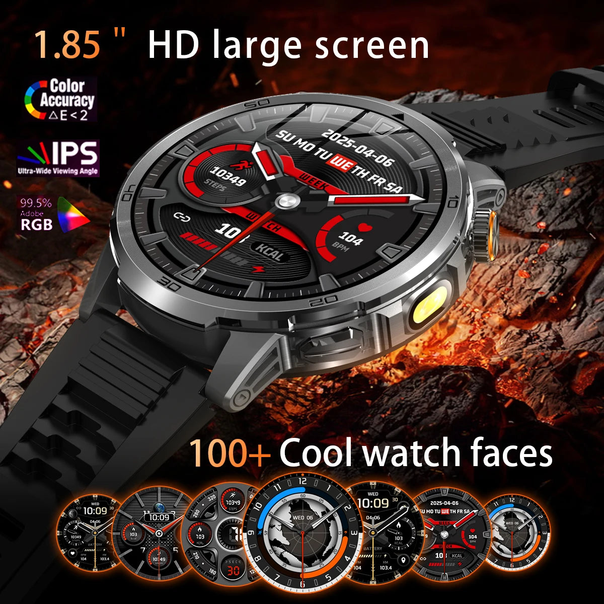 2026 New T-REX3 Outdoor Smart Watch 1.85inch AMOLED 1000mAh Large Battery 5ATM Waterproof Voice Call Sports Men Fitness Bracelet