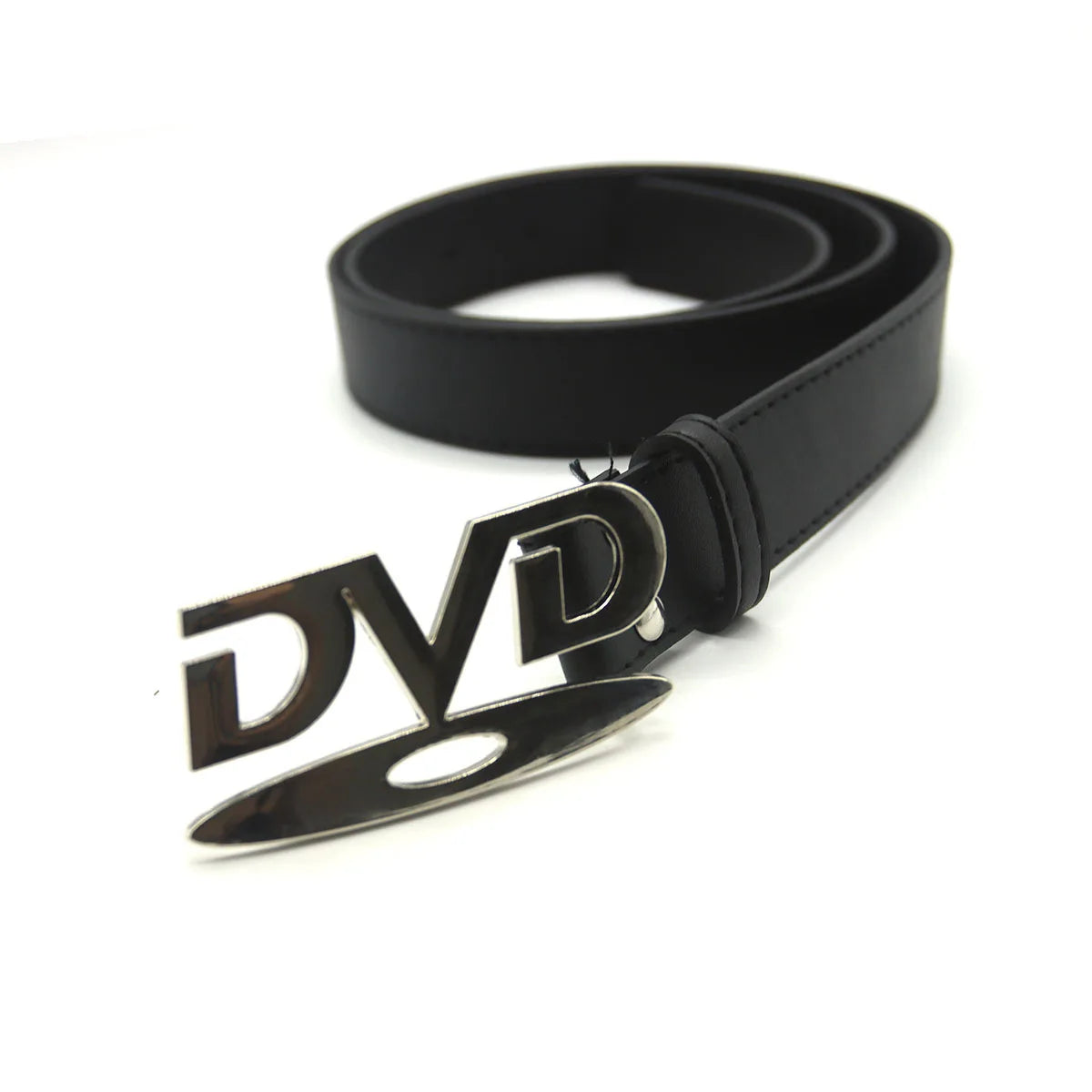 Unisex Nostalgic Design DVD Buckle Belt Men Women Decoration Paired with Jeans Belt Versatile White Black Design Sense Belt