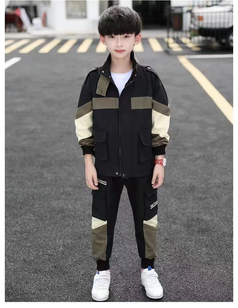 Tracksuit For Boy Sets For Children Boys Jacket and Pants 2Pcs Outfit Sets Junior Kids 3 4 6 8 10 12 Year 2024 New