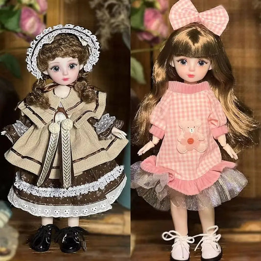 Ball jointed Doll Toys Bjd Dolls For Girls Dolls 1/6 Starry Gray Eyes 30cm Lolita Fashion Dress DIY Toy Children Birthday Gifts