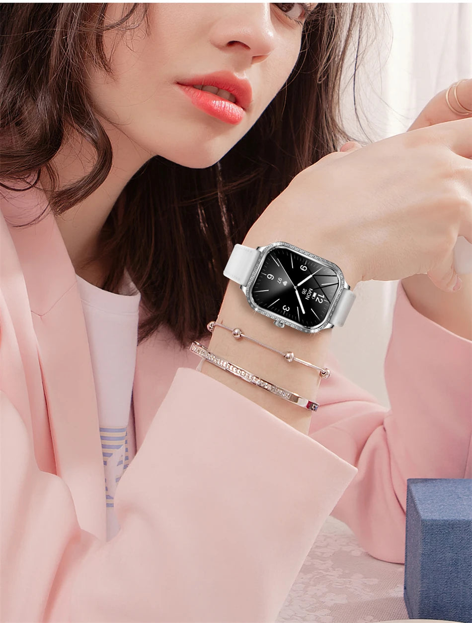 New Luxury Smart Watch Women 1.75" HD Display Heart Rate Sport Fitness IP68 Waterproof Bluetooth Call Smartwatch For Lady Gift