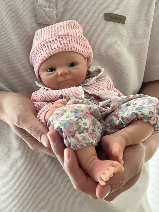 33cm Washable Coco Solid Silicone Bebe Reborn Girl Soft Touch Feeling Handmade Painted Skin Lifelike Newborn Baby Dolls