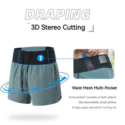 Marathon Running Shorts Men 2 In 1 Quick Dry Workout Training Fitness Jogging