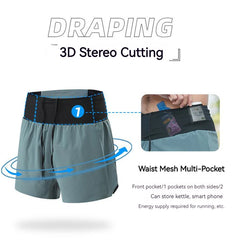 Marathon Running Shorts Men 2 In 1 Quick Dry Workout Training Fitness Jogging