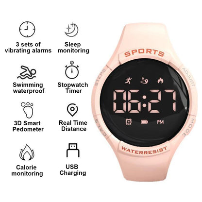 LED Smart Bracelet Multifunctional Fitness Wristband Sport Bracelet  for Male And Female Students Waterproof Smartwatch