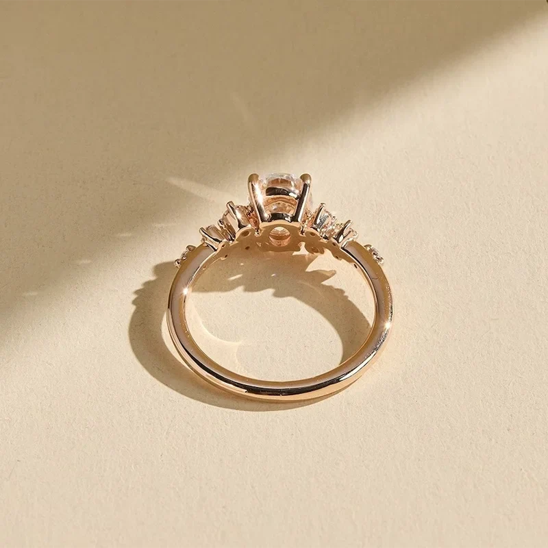 Unique Oval Cut 1ct-3ct Moissanite Halo Ring 925 Sterling Silver Half Eternity Rings for Woman Wedding Jewelry with Certificate