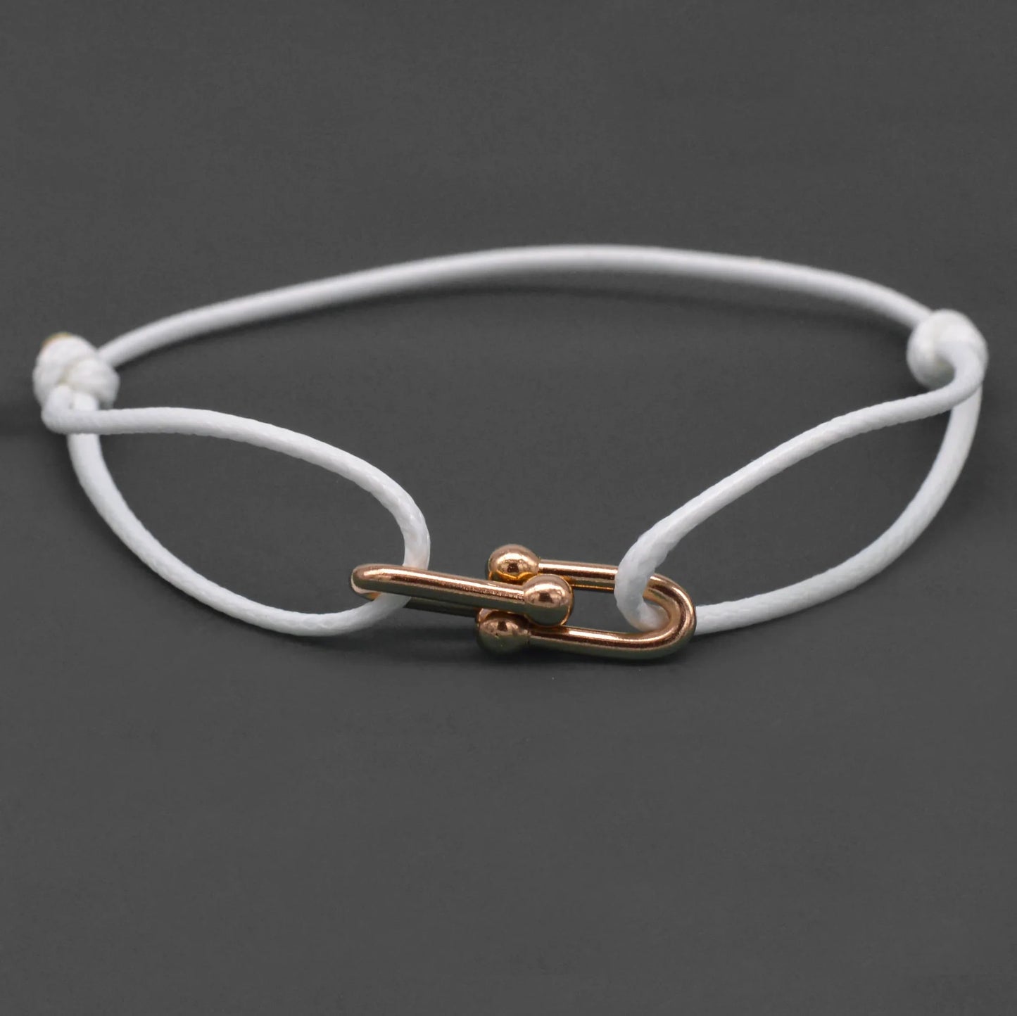 Simple Bamboo Horseshoe Buckle Bracelet Braided Ribbon Adjustable DIY Rope Bracelets Women Men Stainless Steel Jewelry