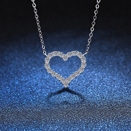 Korean Fashion Necklace for Women Heart Shaped Zircon Necklace Pendant