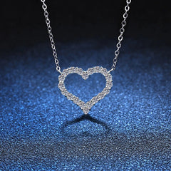 Korean Fashion Necklace for Women Heart Shaped Zircon Necklace Pendant