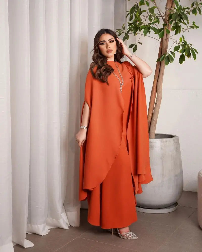 Evening Dresses O-Neck Straight Long Sleeved Ankle-Length of Formal Dress Women