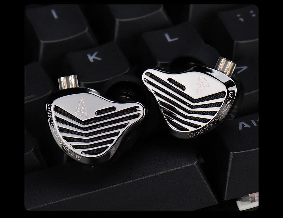 Kz Gk Kunten Dynamic Drive Headphones Hifi 2pin Heavy Bass Earbuds Metal Headphones Detachable Sports Gamer Headphones Custom